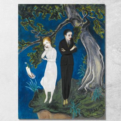 Young Man In Black Girl In White Nils Dardel ndr54 canvas print 