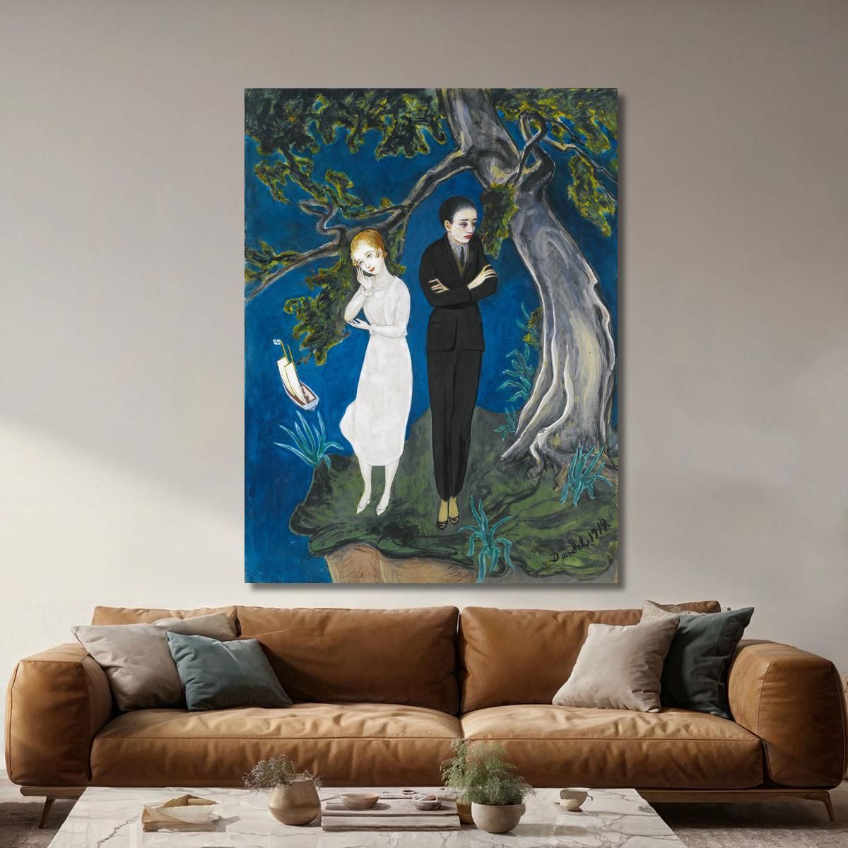 Young Man In Black Girl In White Nils Dardel ndr54 canvas print 