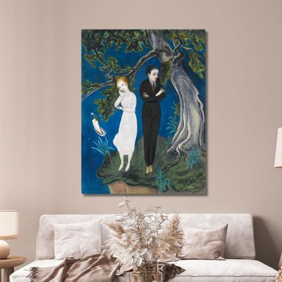 Young Man In Black Girl In White Nils Dardel ndr54 canvas print 