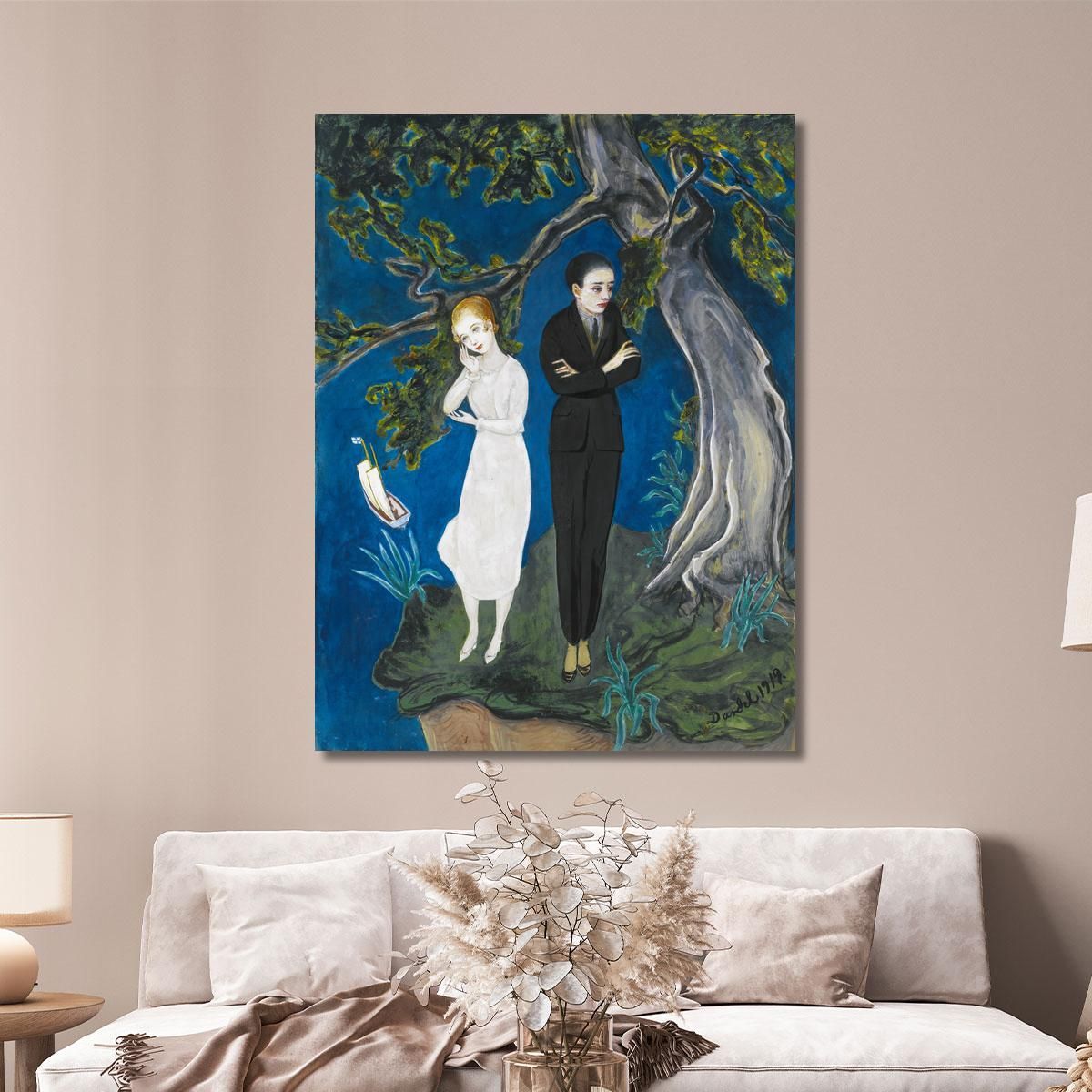 Young Man In Black Girl In White Nils Dardel ndr54 canvas print 