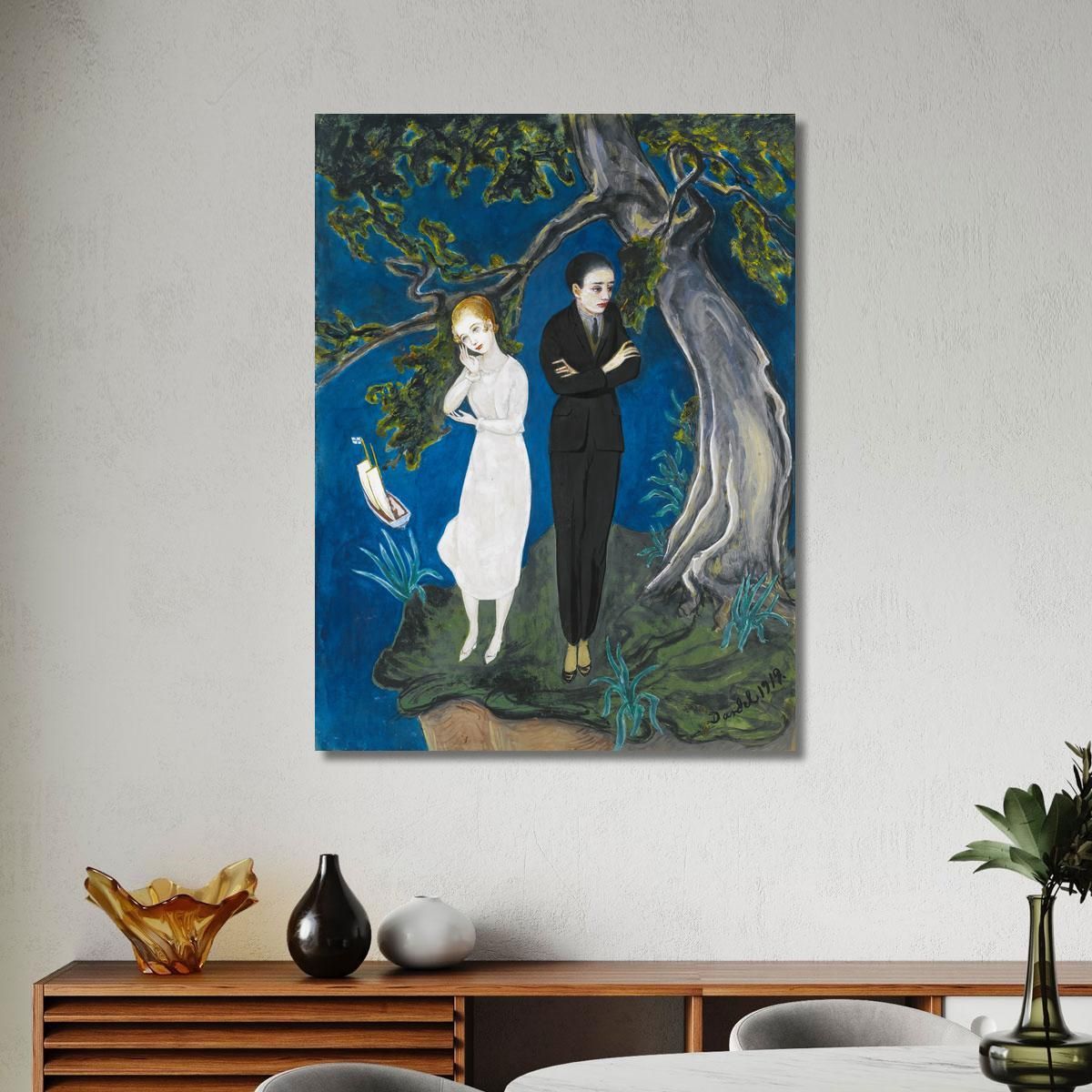 Young Man In Black Girl In White Nils Dardel ndr54 canvas print 
