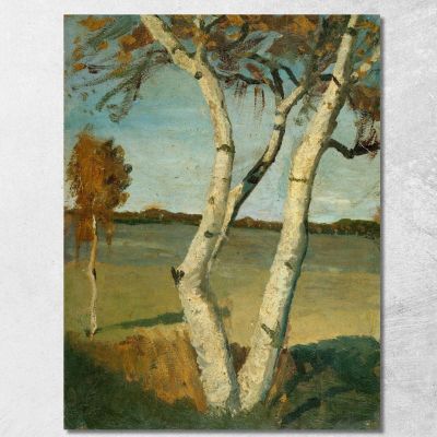 Birch Tree In A Landscape Paula Modersohn-Becker pmb1 canvas print 