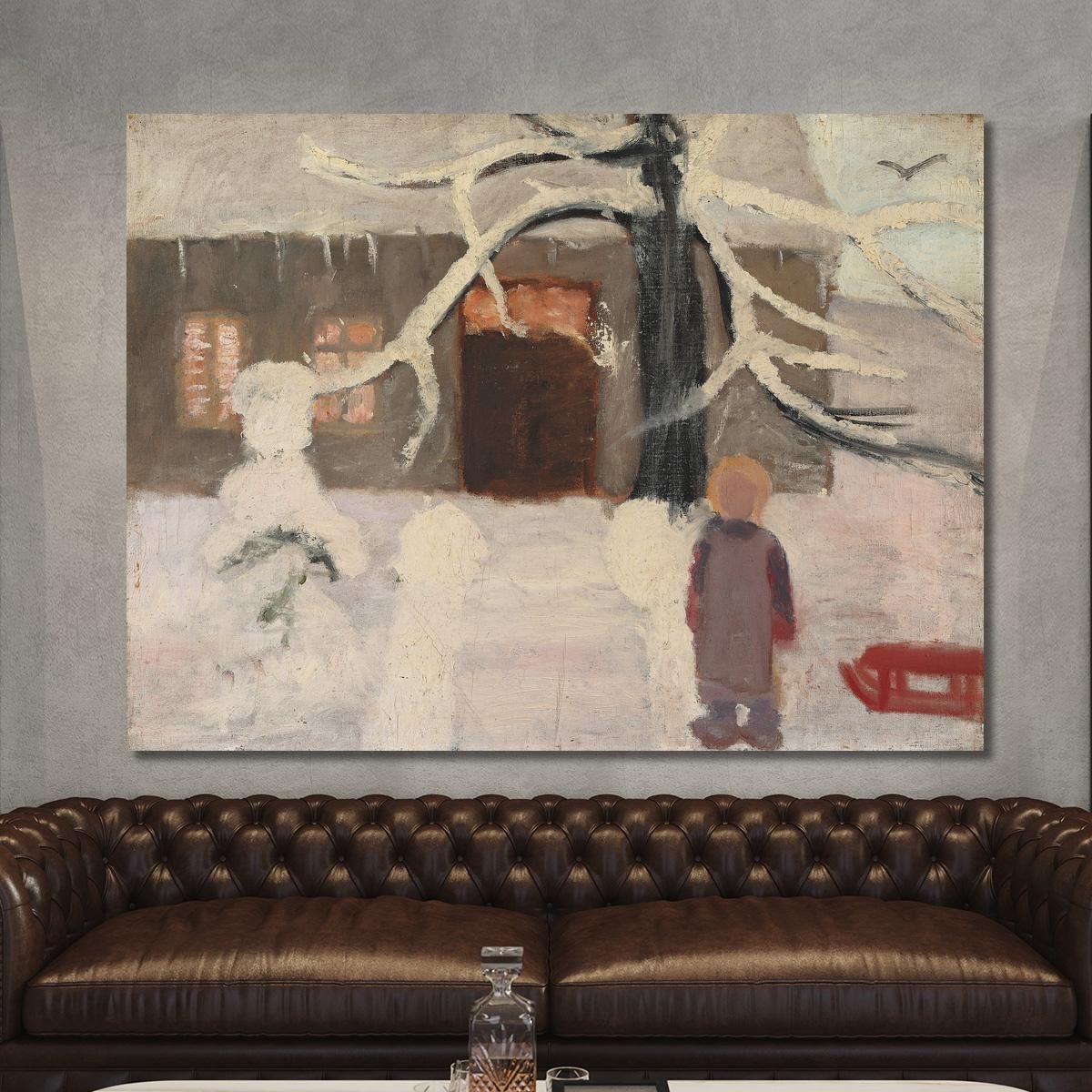 Boy In The Snow Paula Modersohn-Becker pmb3 canvas print 