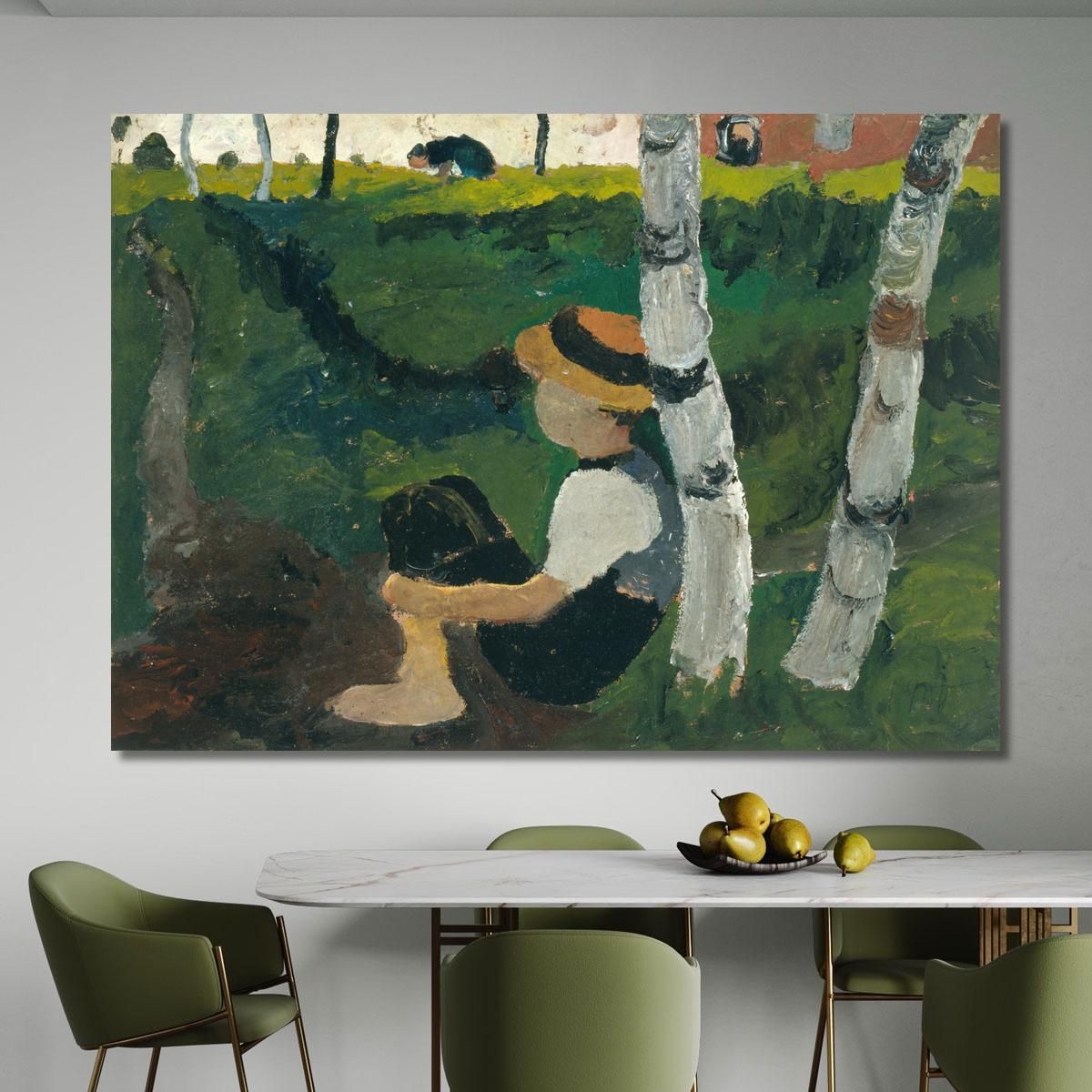 Boy On The Way Under Birch Trees Paula Modersohn-Becker pmb4 canvas print