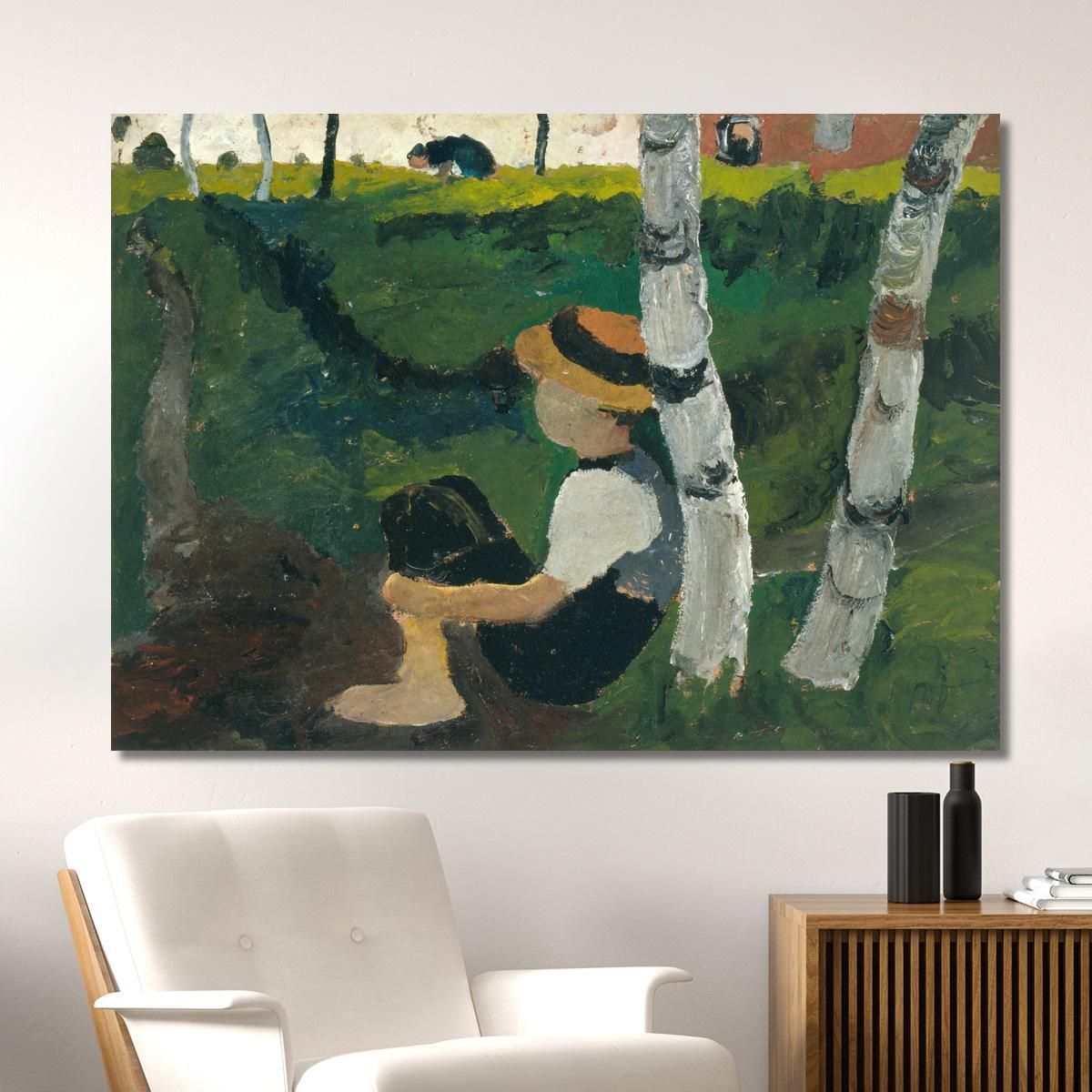 Boy On The Way Under Birch Trees Paula Modersohn-Becker pmb4 canvas print