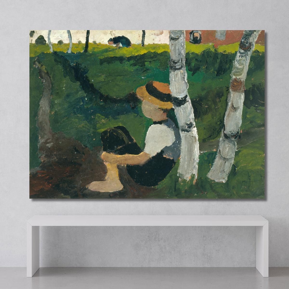 Boy On The Way Under Birch Trees Paula Modersohn-Becker pmb4 canvas print