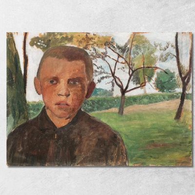 Bust Of A Boy In Front Of Apple Trees Paula Modersohn-Becker pmb5 canvas print 
