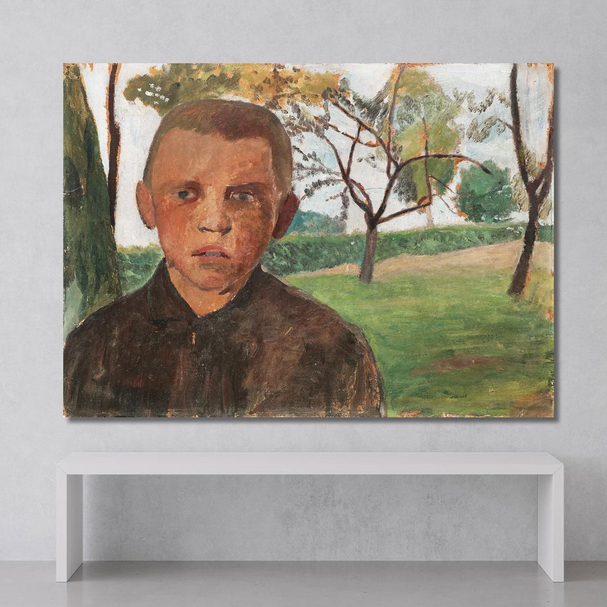 Bust Of A Boy In Front Of Apple Trees Paula Modersohn-Becker pmb5 canvas print 