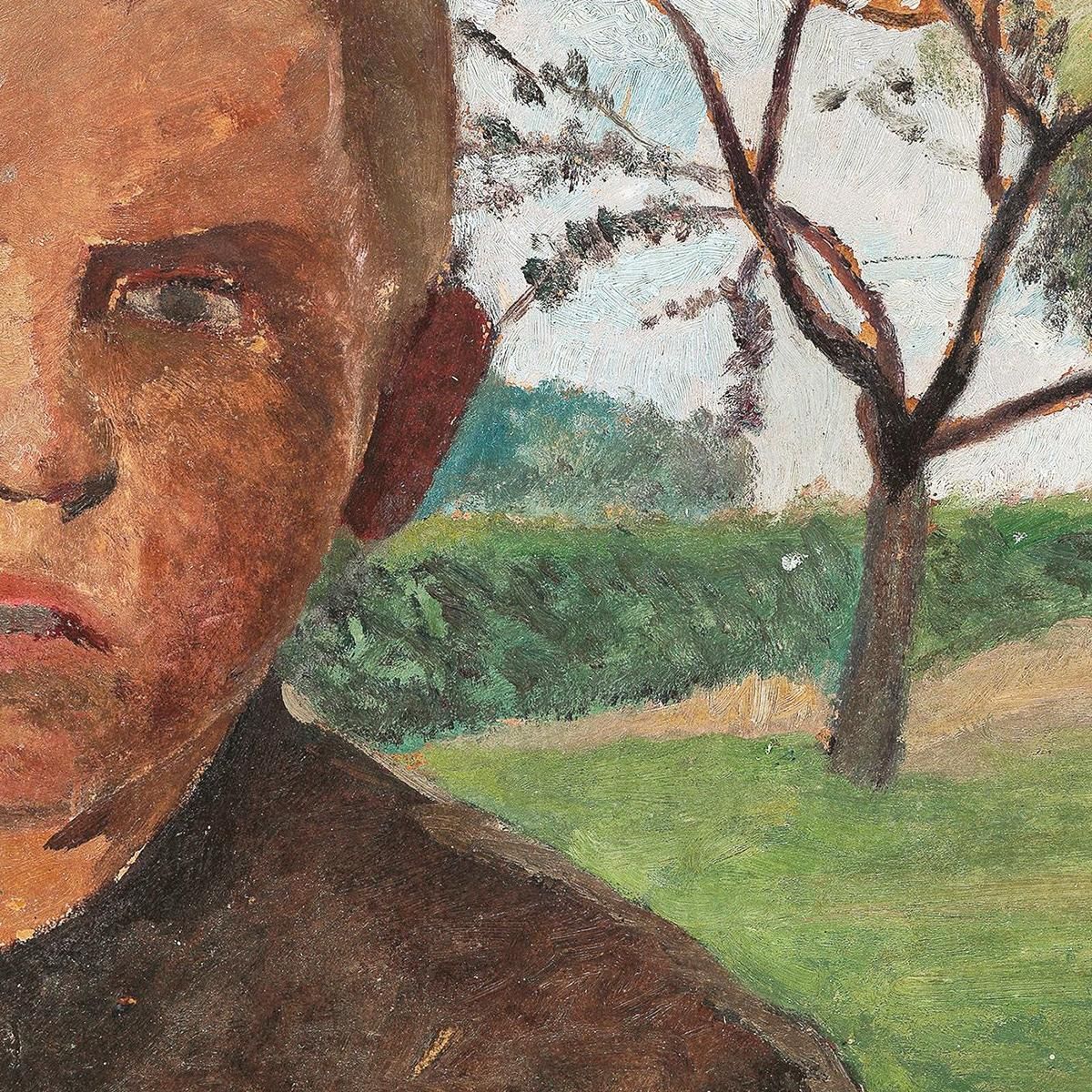 Bust Of A Boy In Front Of Apple Trees Paula Modersohn-Becker pmb5 canvas print