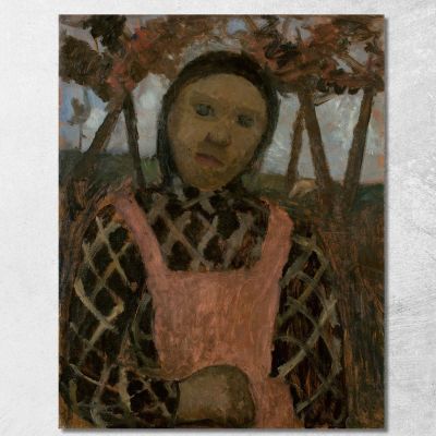 Girl At Dusk With Plaid Blouse Paula Modersohn-Becker pmb17 canvas print 