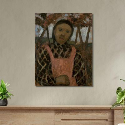 Girl At Dusk With Plaid Blouse Paula Modersohn-Becker pmb17 canvas print 