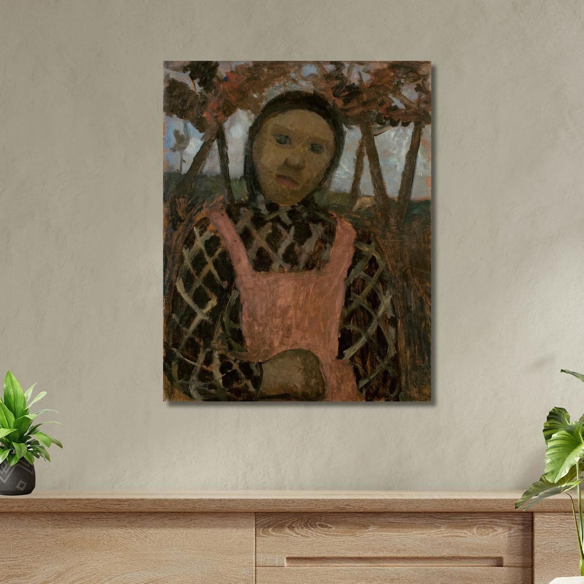 Girl At Dusk With Plaid Blouse Paula Modersohn-Becker pmb17 canvas print 