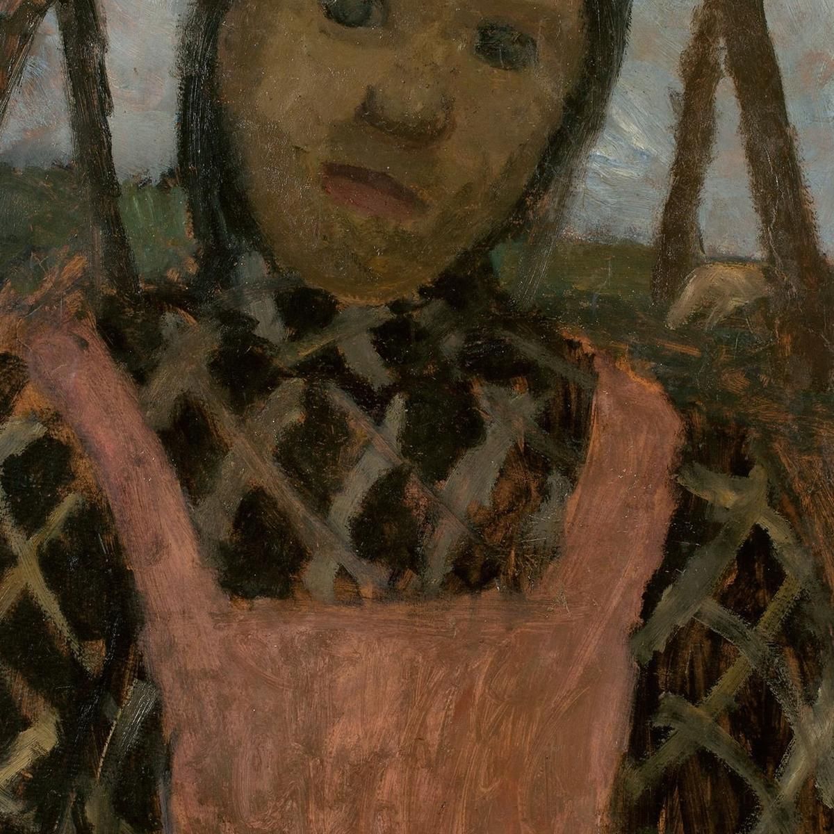 Girl At Dusk With Plaid Blouse Paula Modersohn-Becker pmb17 canvas print