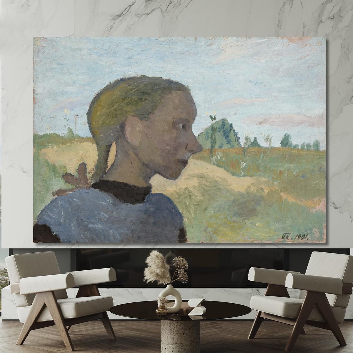 Portrait Of A Girl Paula Modersohn-Becker pmb35 canvas print 