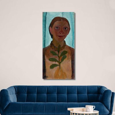 Self-Portrait With A Camellia Branch Paula Modersohn-Becker pmb41 canvas print 