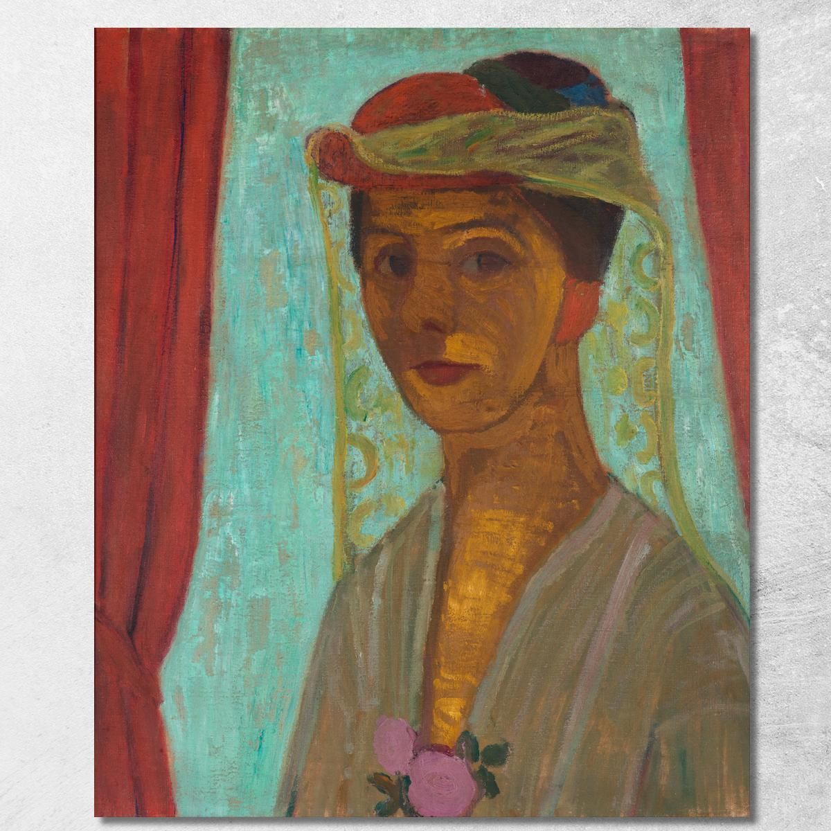 Self-Portrait With Hat And Veil Paula Modersohn-Becker pmb42 canvas print Self-Portrait With Hat And Veil Paula Modersohn-Becker pmb42 canvas print
