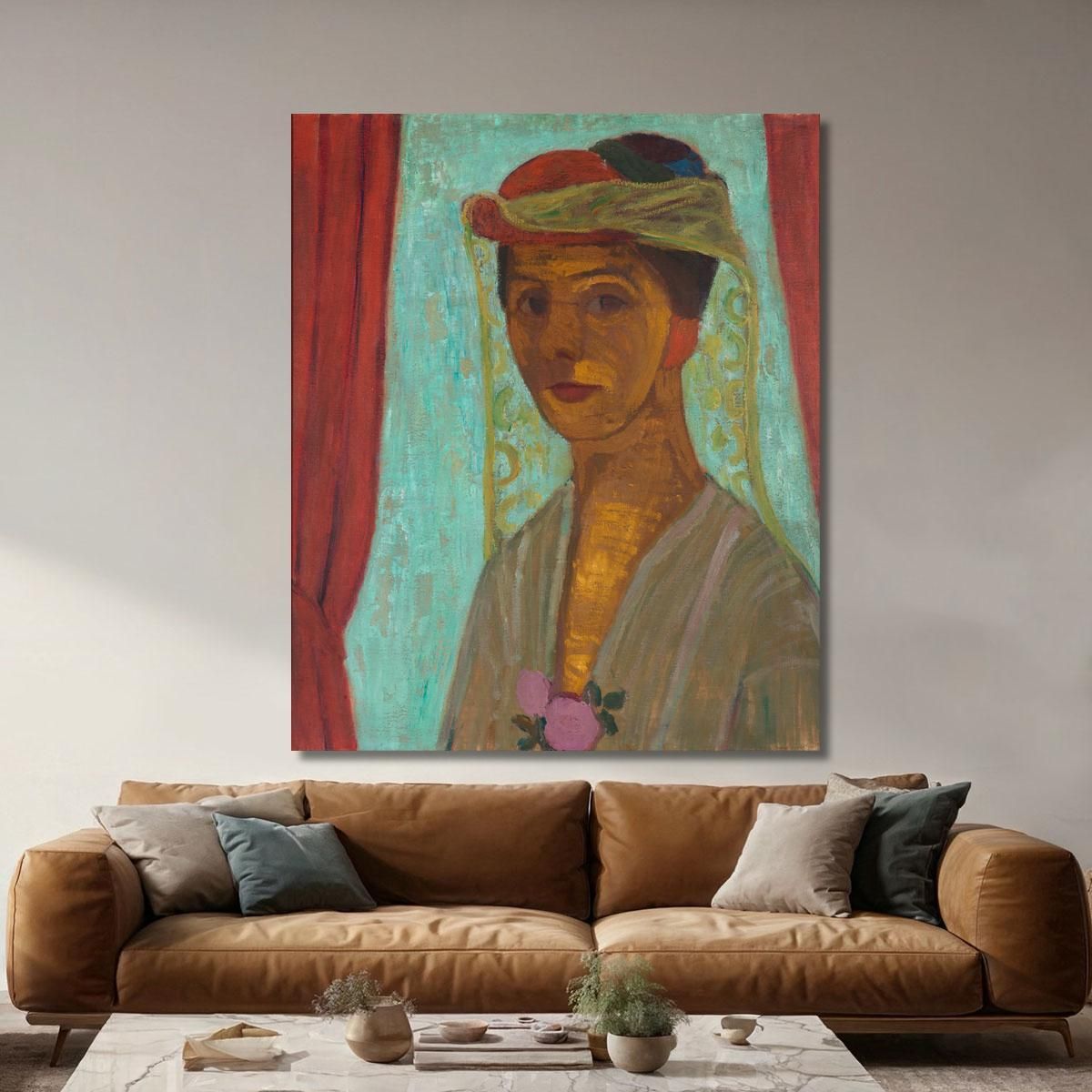 Self-Portrait With Hat And Veil Paula Modersohn-Becker pmb42 canvas print