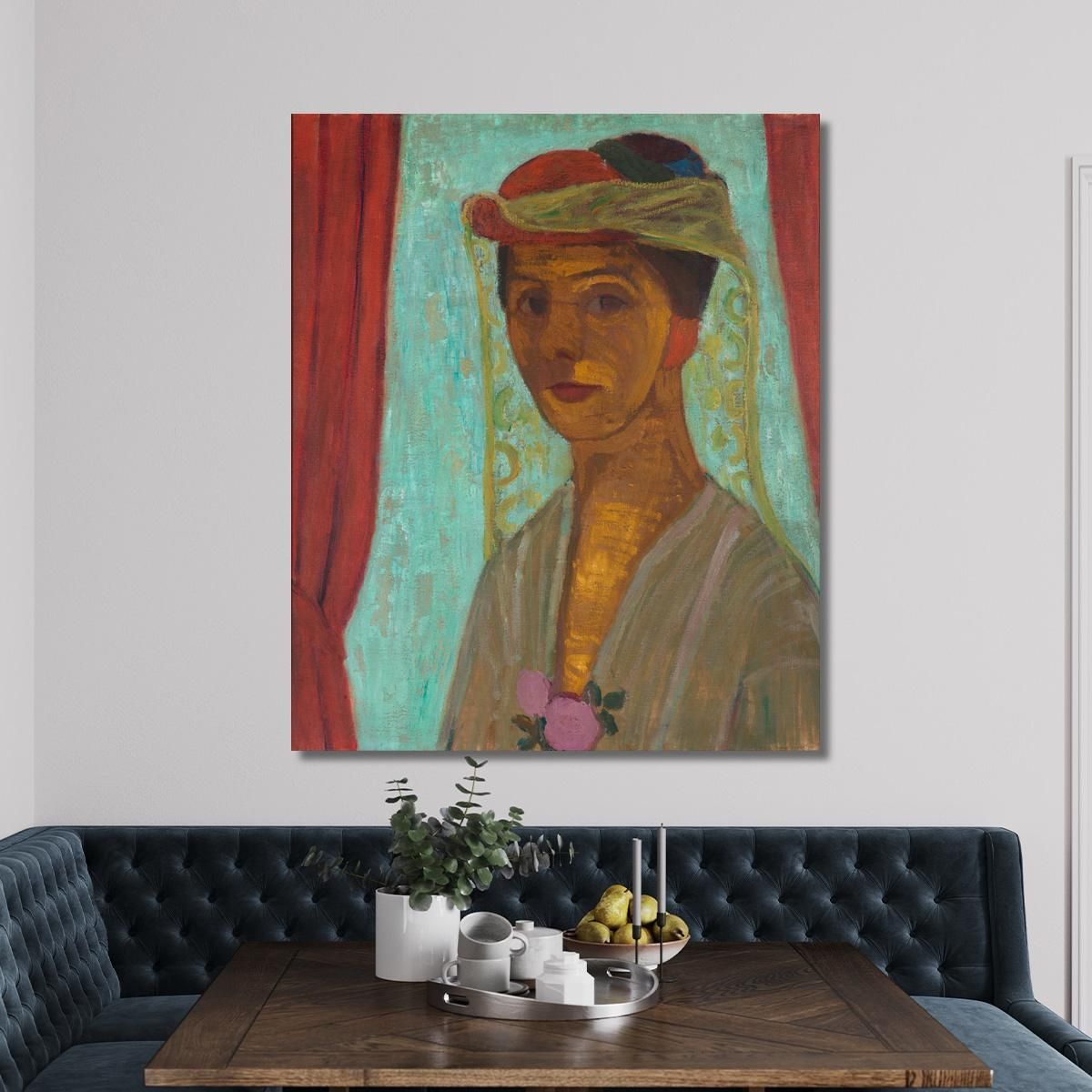 Self-Portrait With Hat And Veil Paula Modersohn-Becker pmb42 canvas print