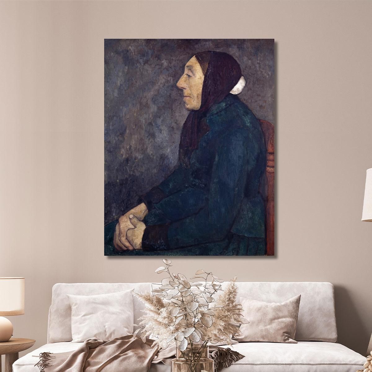 Sitting Old Peasant Woman Paula Modersohn-Becker pmb44 canvas print 