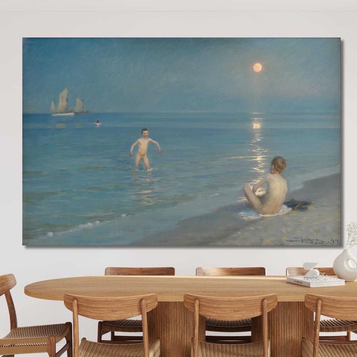 Boys Bathing At Skagen. Summer Evening Peder Severin Krøyer psk13 canvas print 