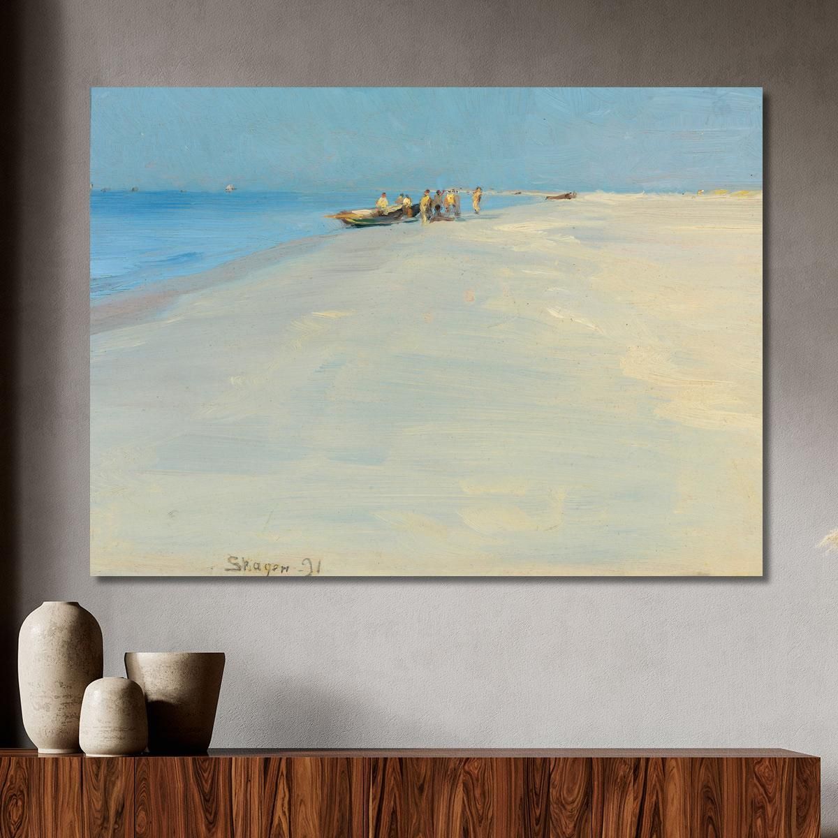 Fishermen On The Beach At Skagen Peder Severin Krøyer psk20 canvas print 