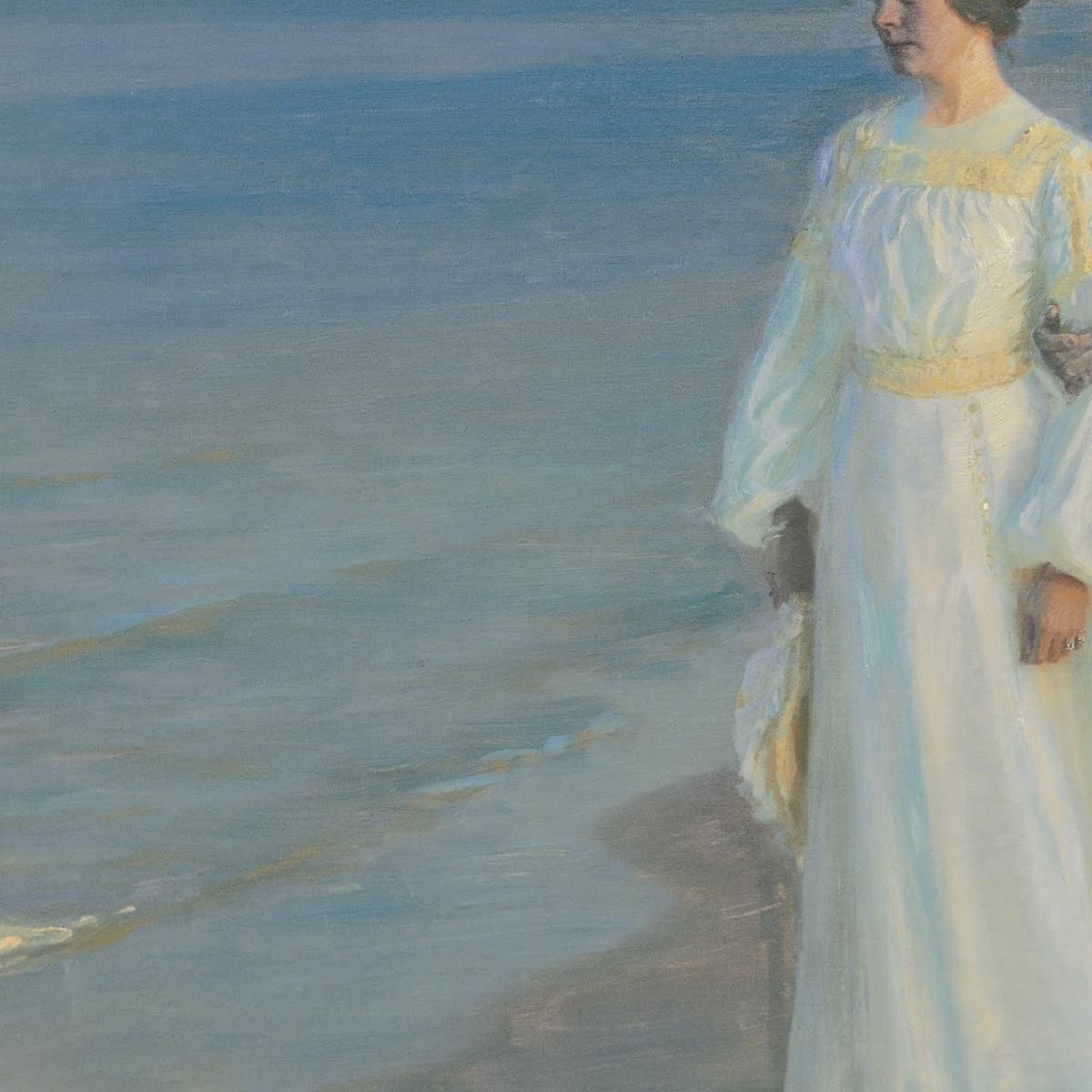 Summer Evening On The Beach At Skagen. The Painter And His Wife Peder Severin Krøyer psk56 canvas print