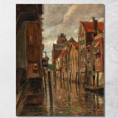 A Canal In Dordrecht Tina Blau tbl3 canvas print 