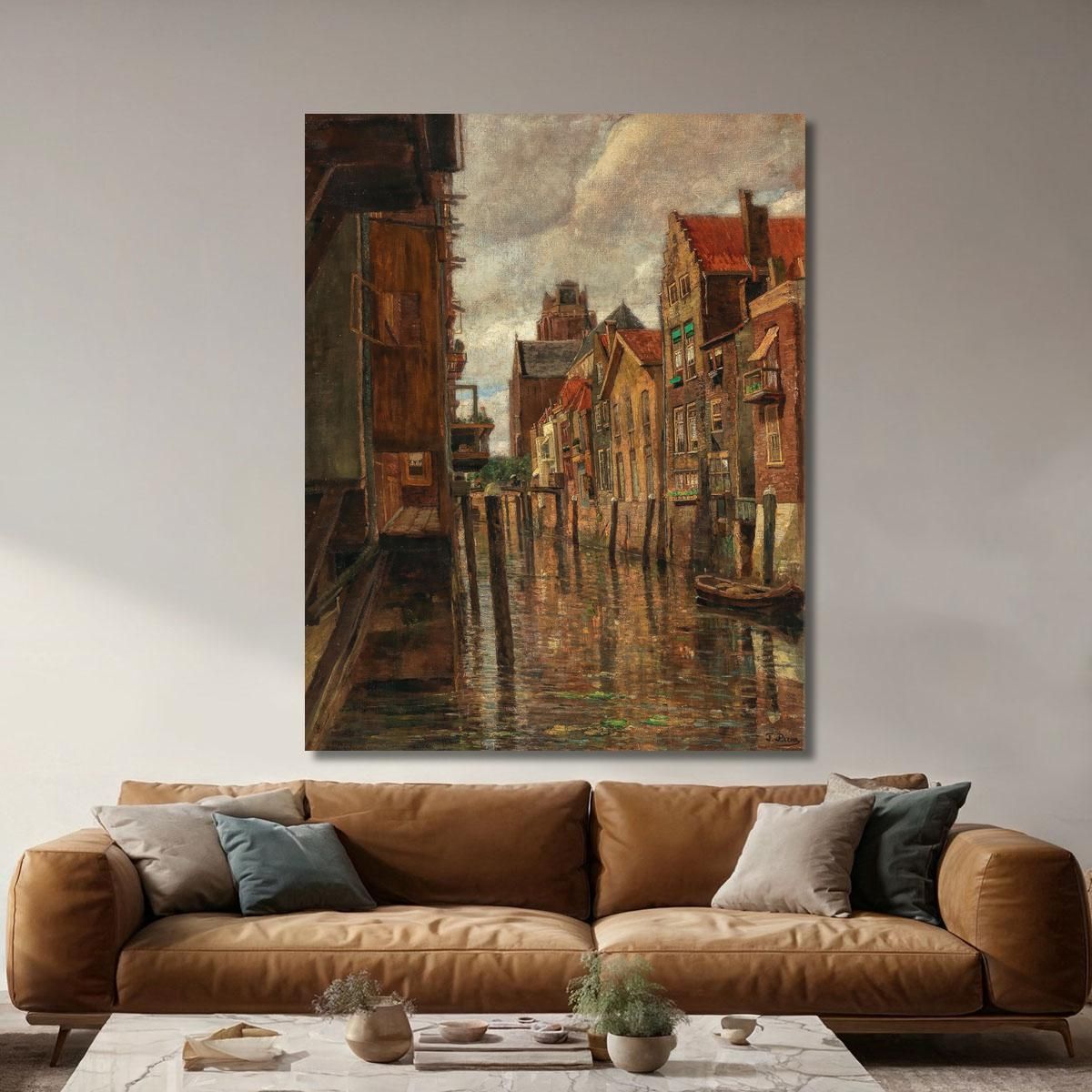 A Canal In Dordrecht Tina Blau tbl3 canvas print 