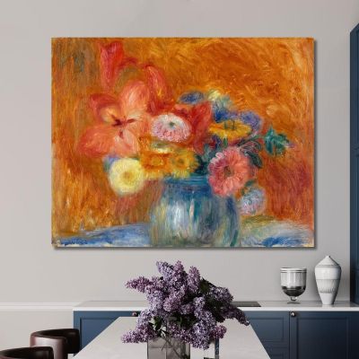 Green Bowl Of Flowers William James Glackens wjg23 canvas print 