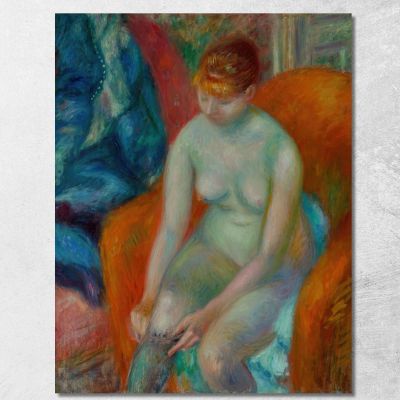Nude Pulling On Stocking Nude With Red Hair William James Glackens wjg28 canvas print 