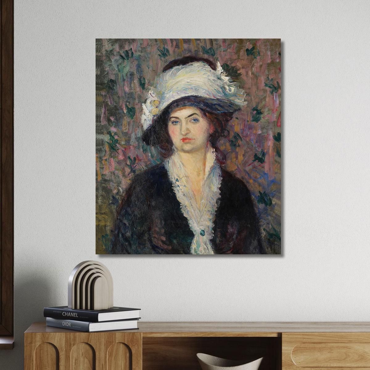 Shop Lady Woman In A Feathered Hat William James Glackens wjg45 canvas print 