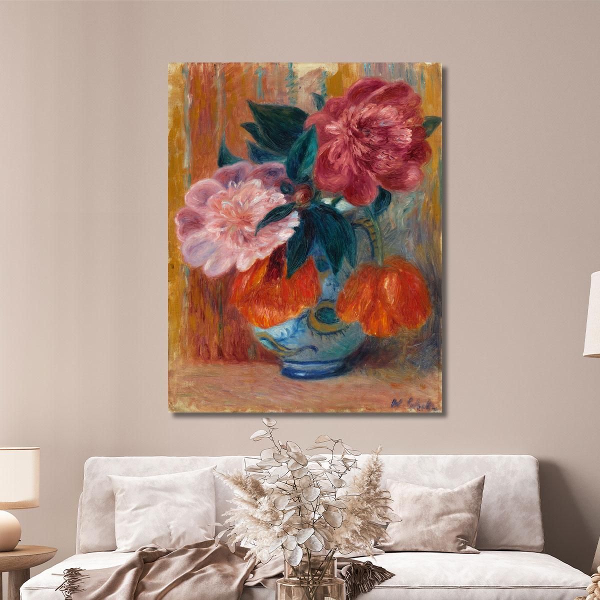Tulips And Peonies In Pitcher William James Glackens wjg63 canvas print 