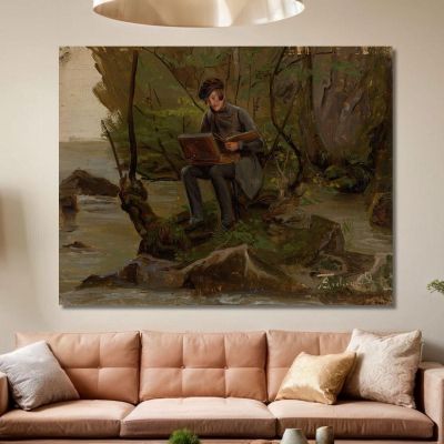 A Painter At His Paint Box Adolph Tidemand atd4 canvas print 