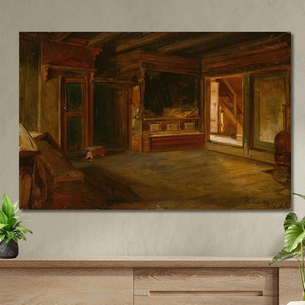 Farm Interior From Sandak Adolph Tidemand atd18 canvas print 