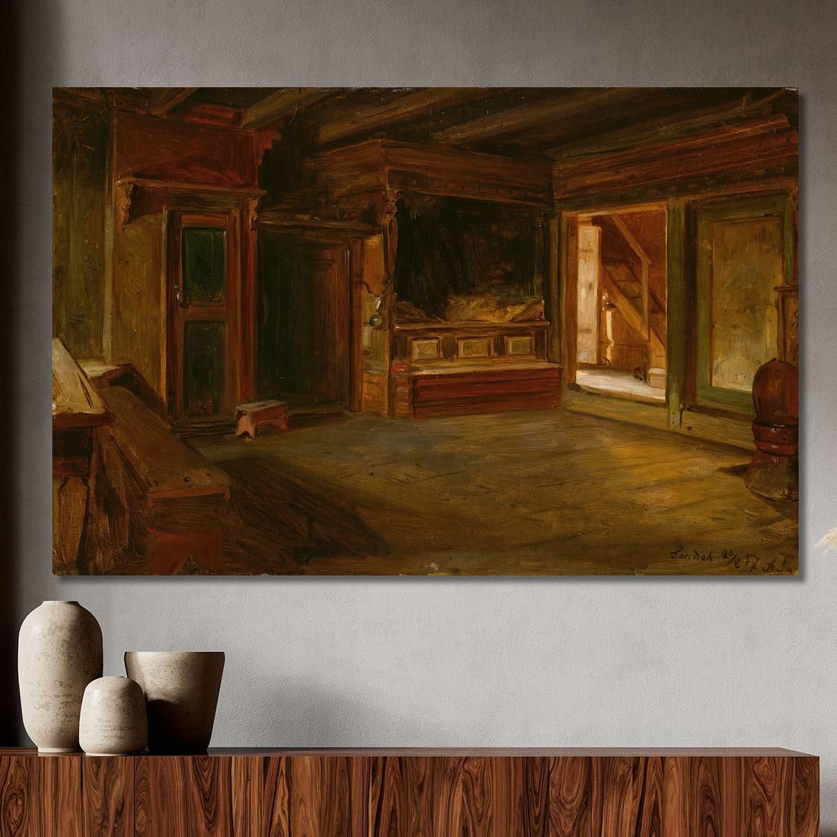 Farm Interior From Sandak Adolph Tidemand atd18 canvas print 