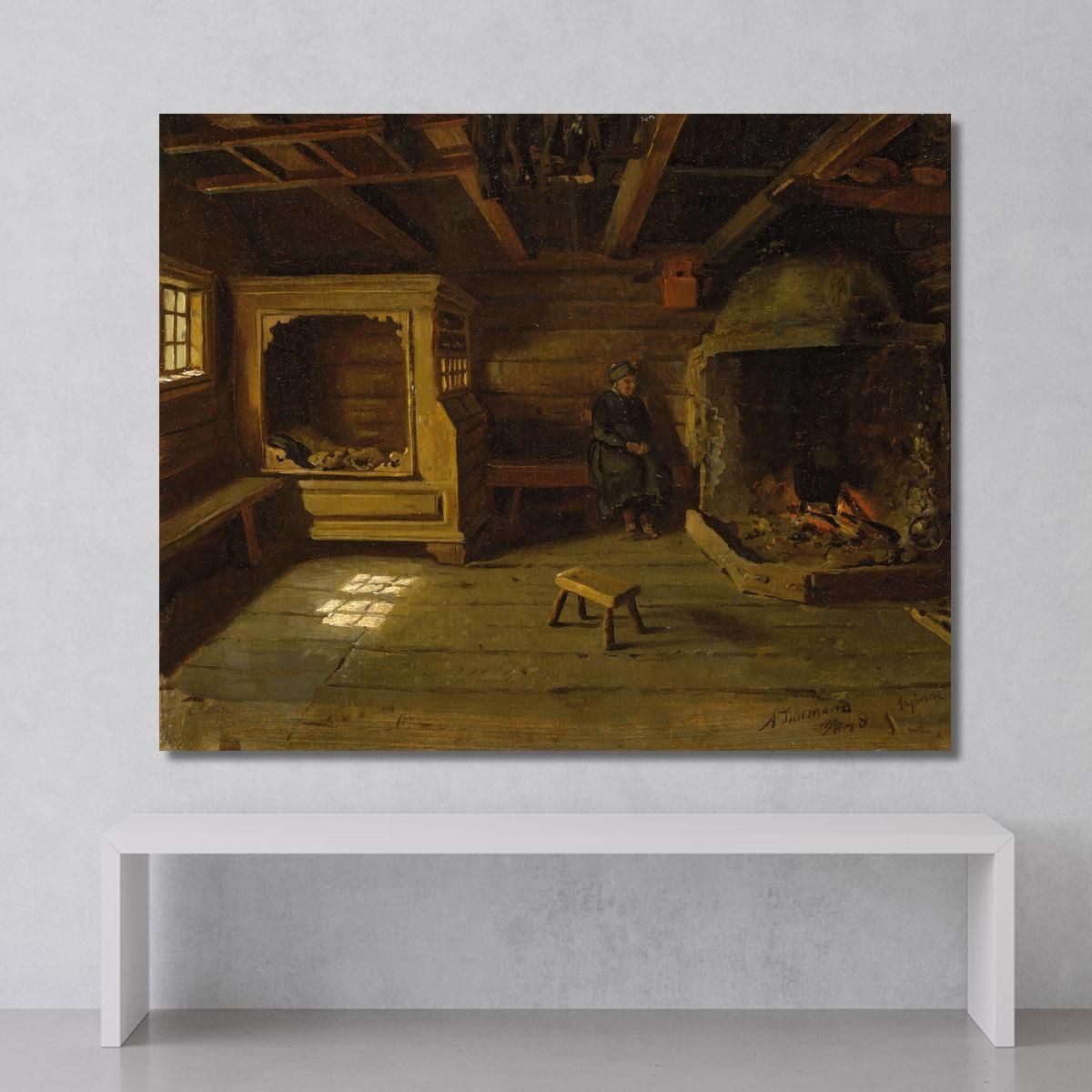 Farm Interior From Skjønne In Numedal Adolph Tidemand atd19 canvas print 