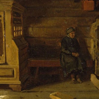 Farm Interior From Skjønne In Numedal Adolph Tidemand atd19 canvas print