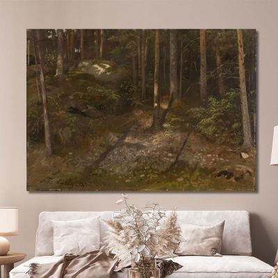 Forest Study Adolph Tidemand atd25 canvas print 