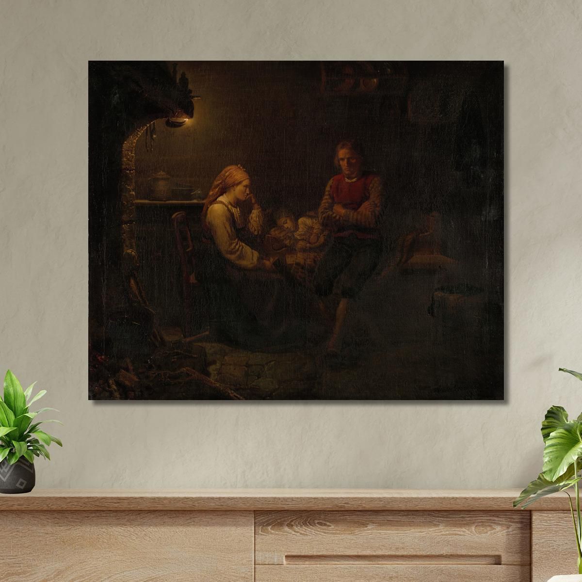 The Sick Child Adolph Tidemand atd32 canvas print 