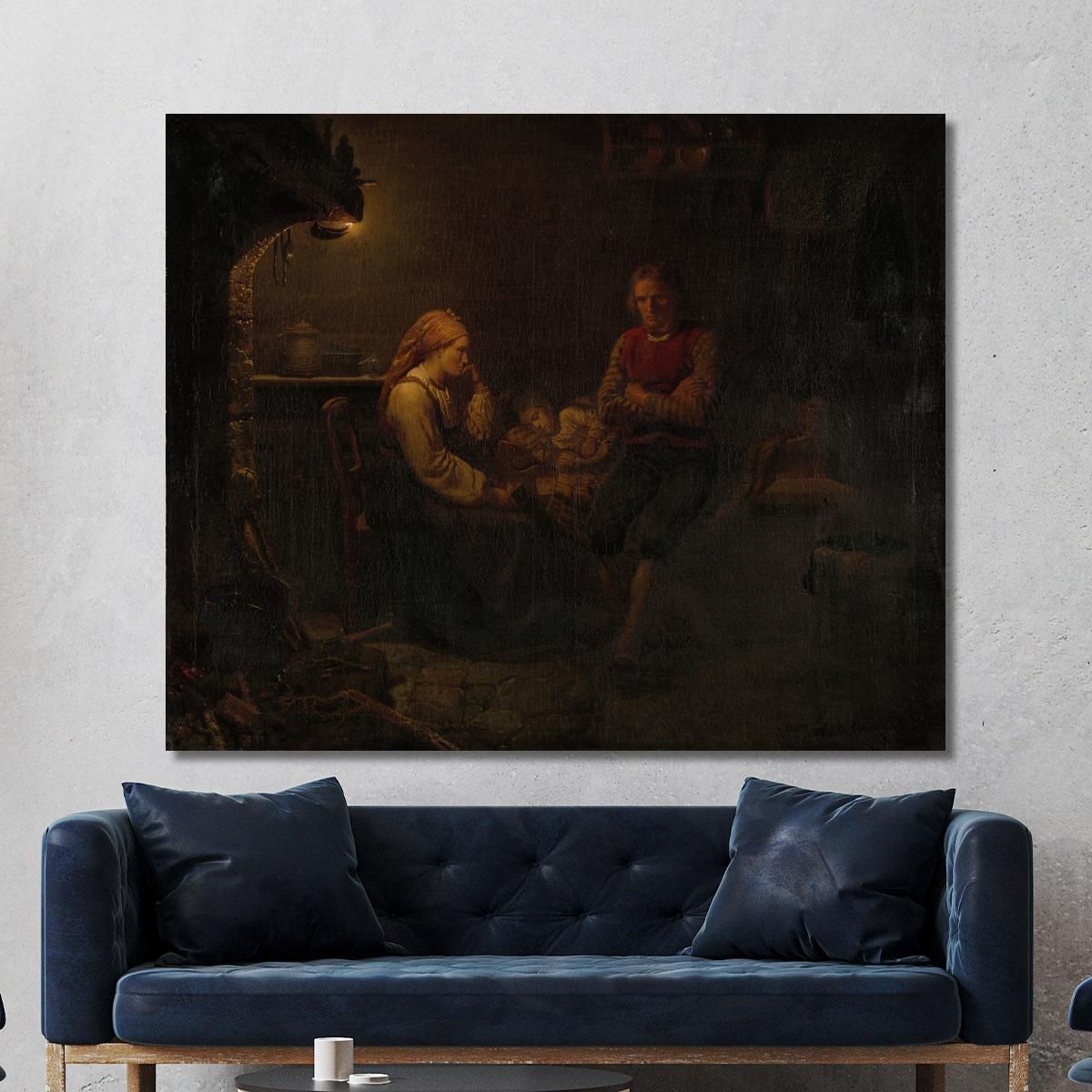 The Sick Child Adolph Tidemand atd32 canvas print 