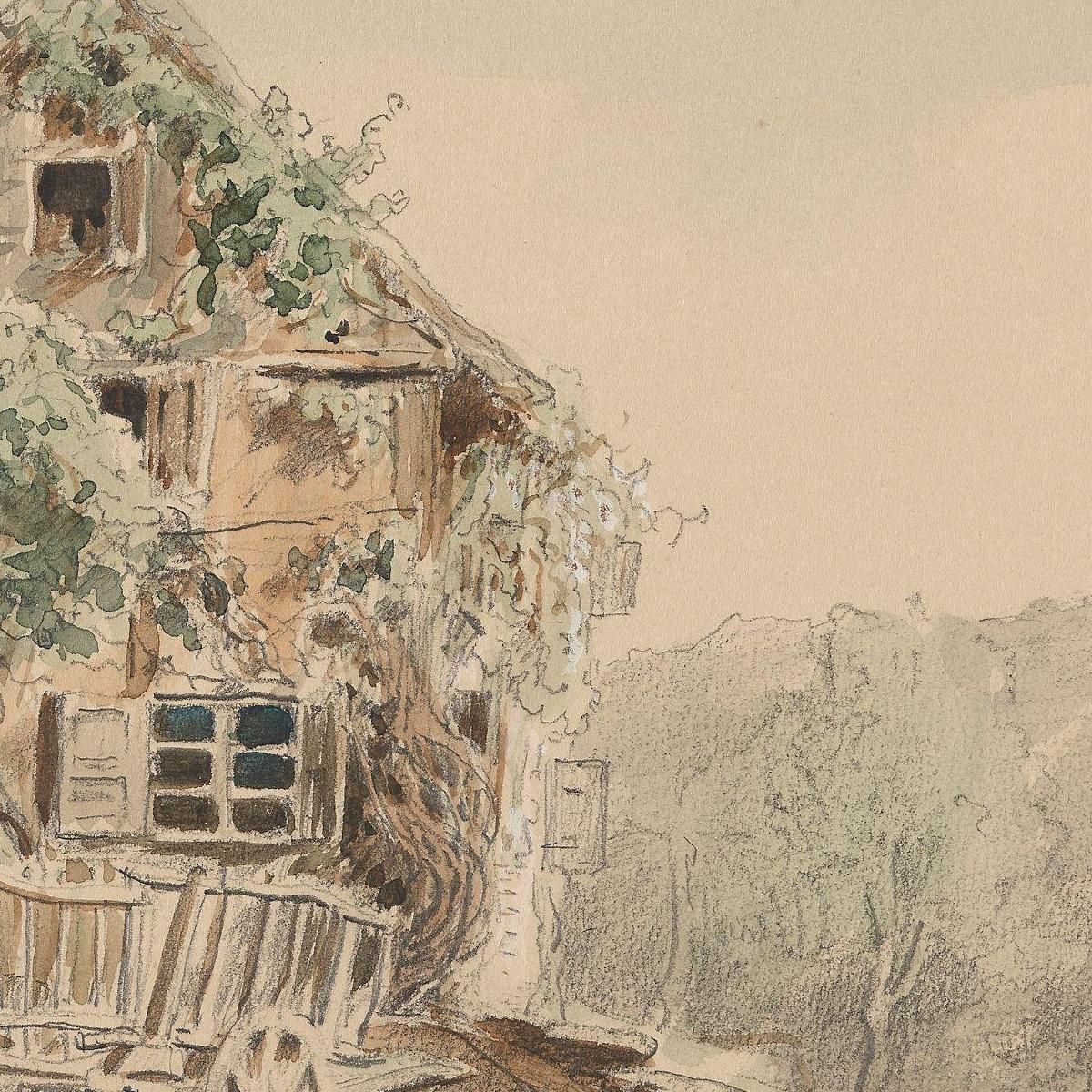 House By The Road Adolph Tidemand atd33 canvas print