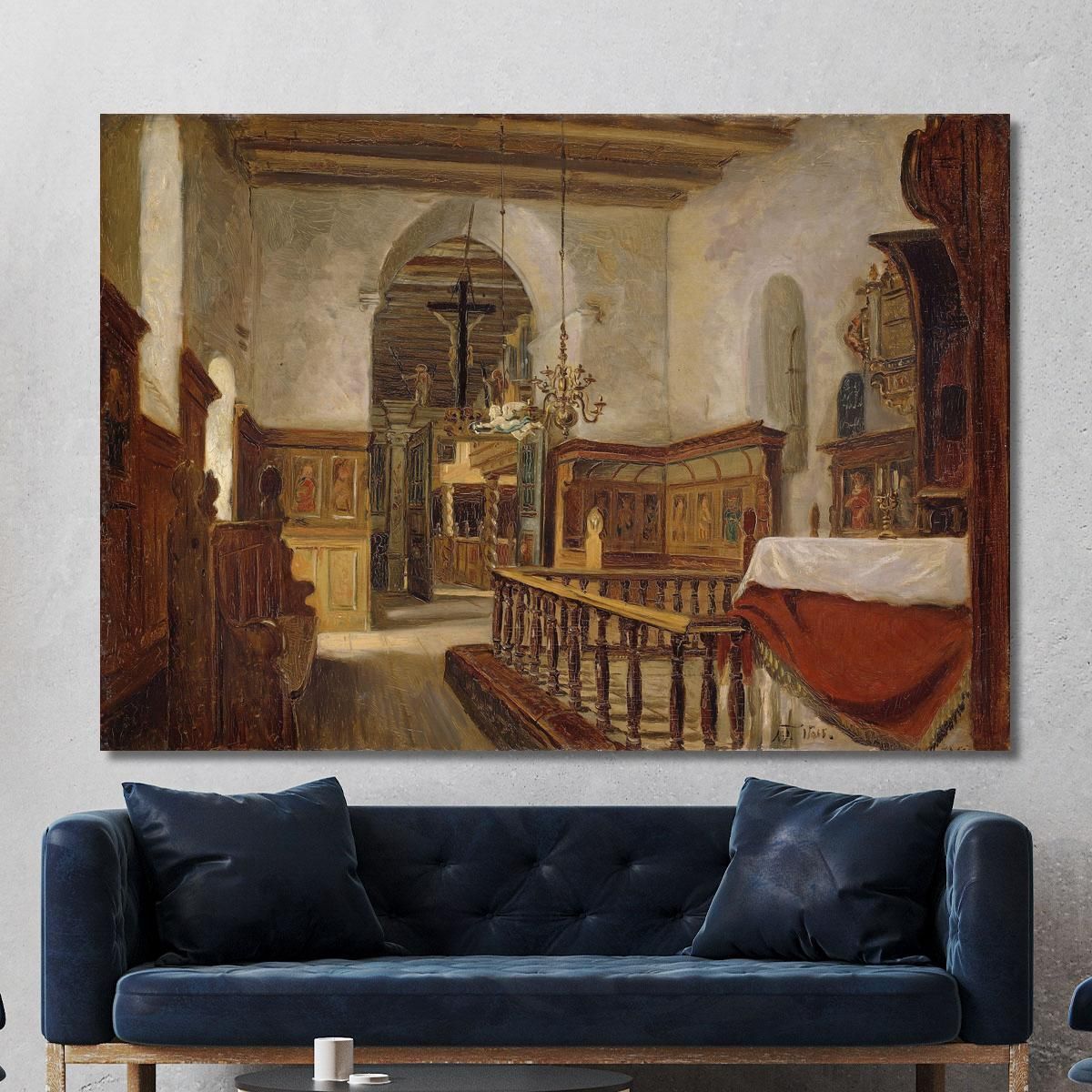 Interior From The Church At Voss Adolph Tidemand atd34 canvas print 
