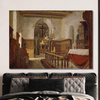 Interior From The Church At Voss Adolph Tidemand atd34 canvas print 