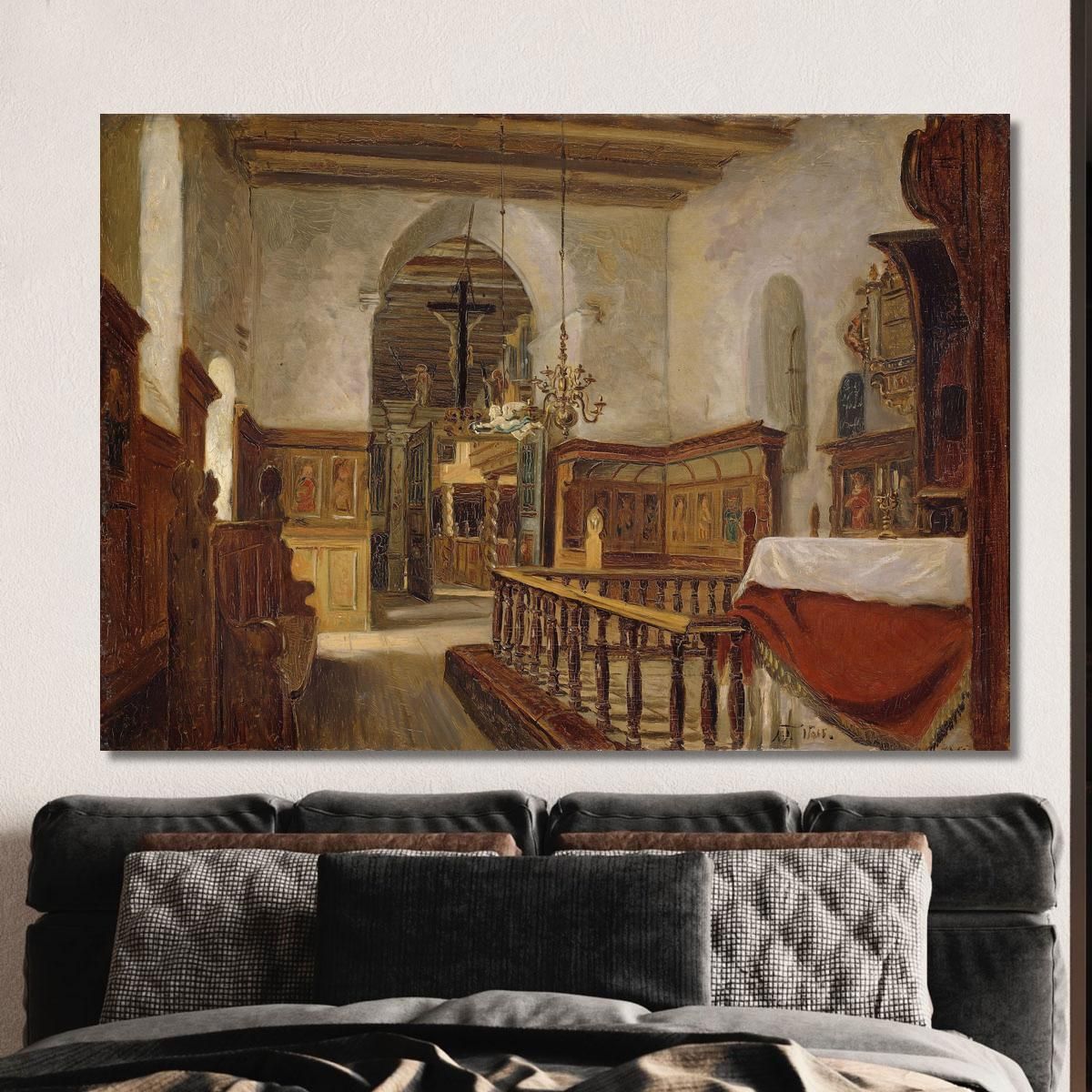 Interior From The Church At Voss Adolph Tidemand atd34 canvas print 