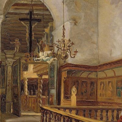 Interior From The Church At Voss Adolph Tidemand atd34 canvas print