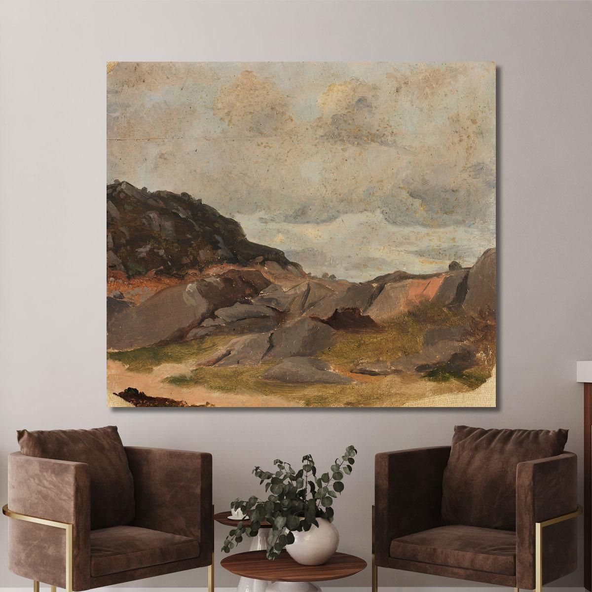 Landscape Study Adolph Tidemand atd40 canvas print 