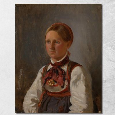 Portrait Of Gunild Olsdatter From Tinn Adolph Tidemand atd57 canvas print 