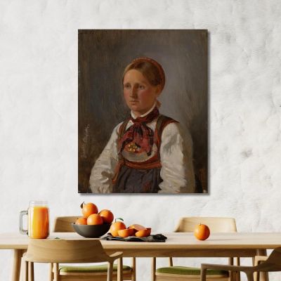 Portrait Of Gunild Olsdatter From Tinn Adolph Tidemand atd57 canvas print 