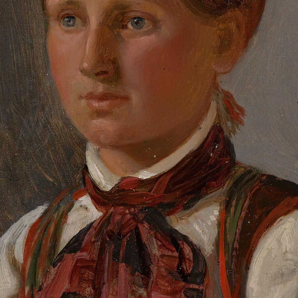 Portrait Of Gunild Olsdatter From Tinn Adolph Tidemand atd57 canvas print