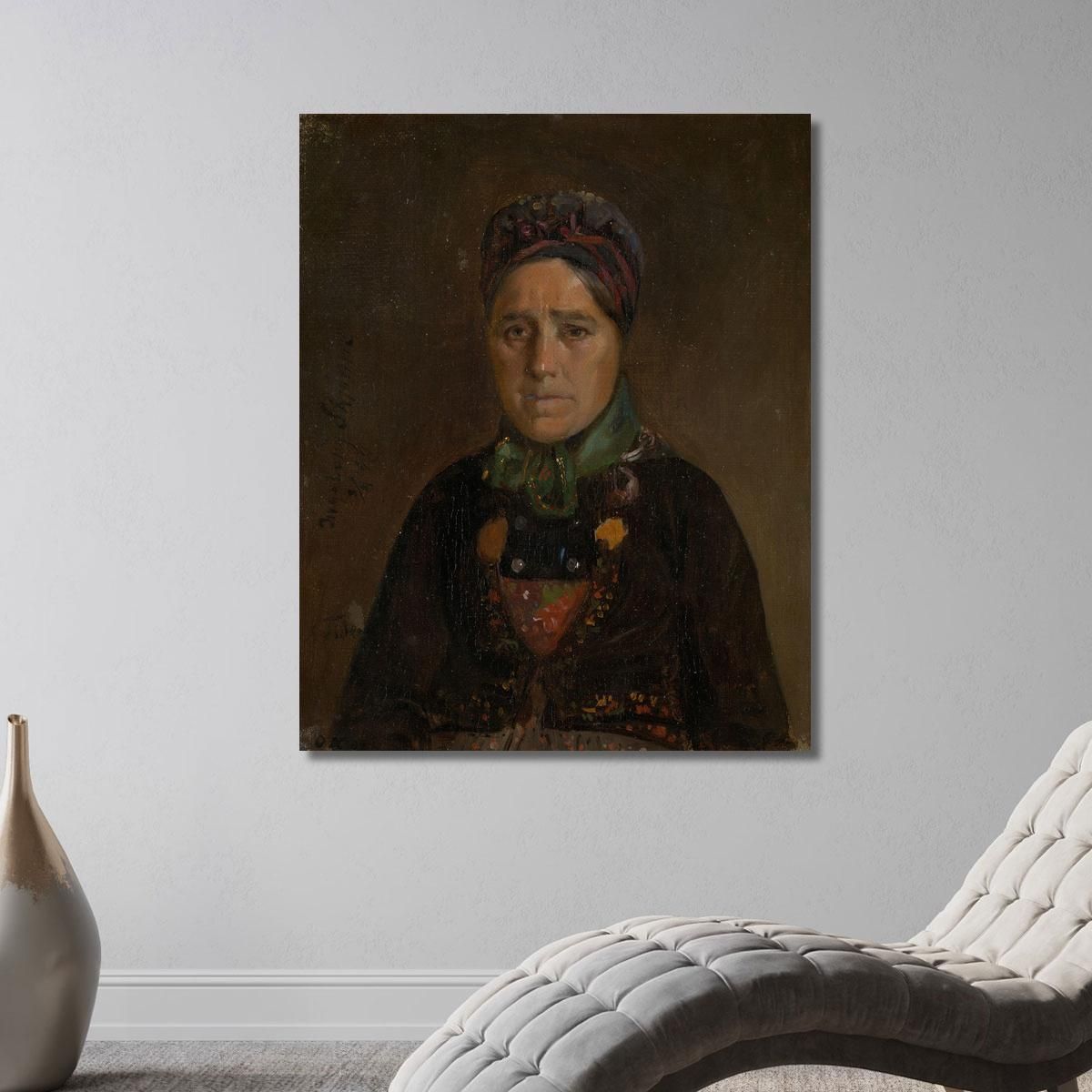 Portrait Of Ingeborg Skjønne From Numedal Adolph Tidemand atd60 canvas print 